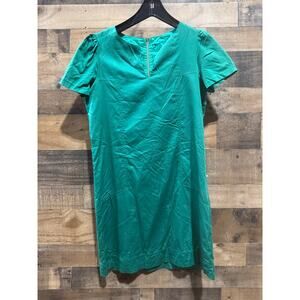 Passager Women’s Short-Sleeve A-Line Dress– Emerald/Teal-V-Neck-Medium